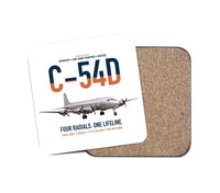 Thumbnail for C-54D Skymaster design on white 1 piece coaster