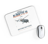 Thumbnail for Aérospatiale SA 316B Alouette III design on white rectangle mouse pad