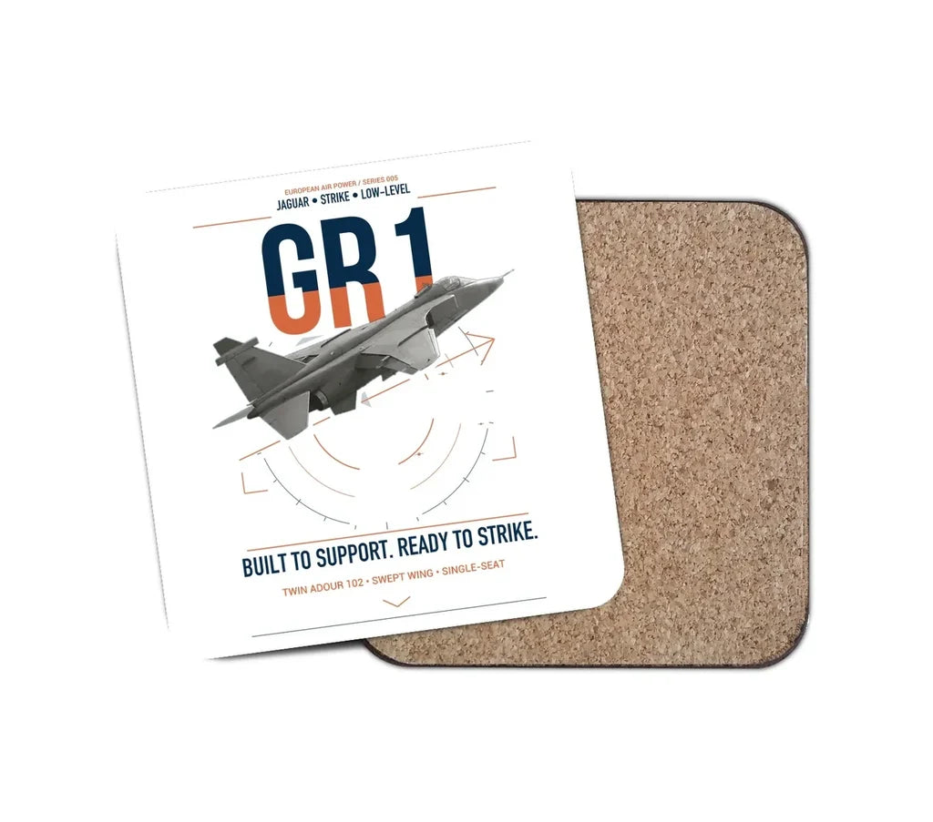SEPECAT Jaguar GR1 design on white 1 piece coaster