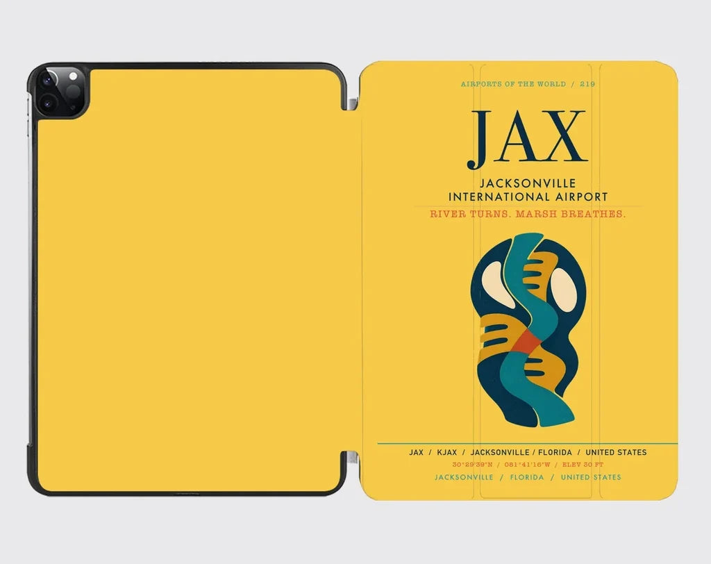 Jacksonville International Airport (JAX) design on yellow ipad tablet case