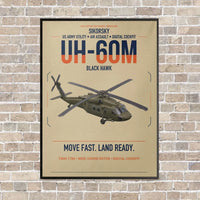 Thumbnail for Sikorsky UH-60M Black Hawk vertical canvas print - framed - beige background