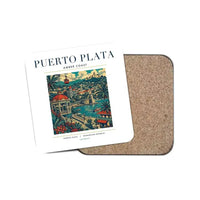 Thumbnail for PUERTO PLATA - Poster - Coaster - White