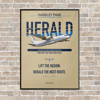 Thumbnail for Handley Page HPR.7 Dart Herald vertical canvas print - framed - beige background