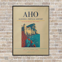 Thumbnail for Alghero–Fertilia Airport AHO - Canvas Framed - Beige