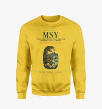 Thumbnail for Louis Armstrong New Orleans International Airport (MSY) design on yellow sweatshirt