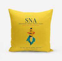 Thumbnail for John Wayne Airport, Orange County (SNA) design on yellow pillow