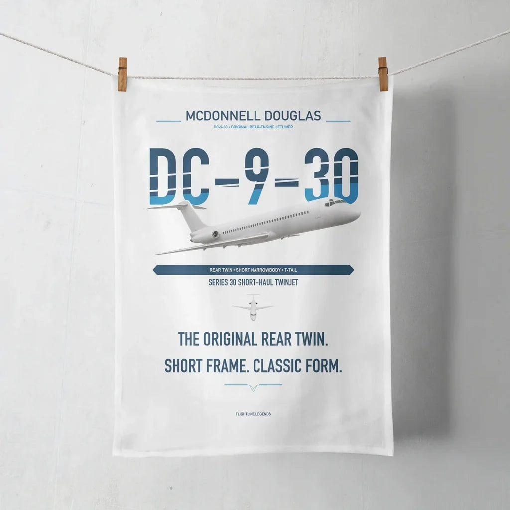 McDonnell Douglas DC-9-30 design on white towel