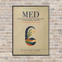 Thumbnail for Prince Mohammad Bin Abdulaziz International Airport MED vertical canvas print - framed - beige background