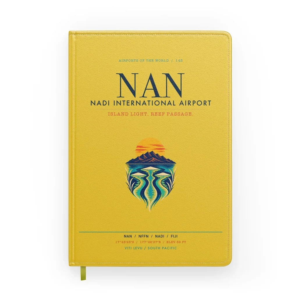 Nadi International Airport (NAN) design on yellow notebook
