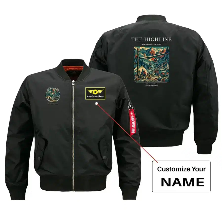 VINTAGE G4051 - The Highline - Bomber Jacket design on black+name