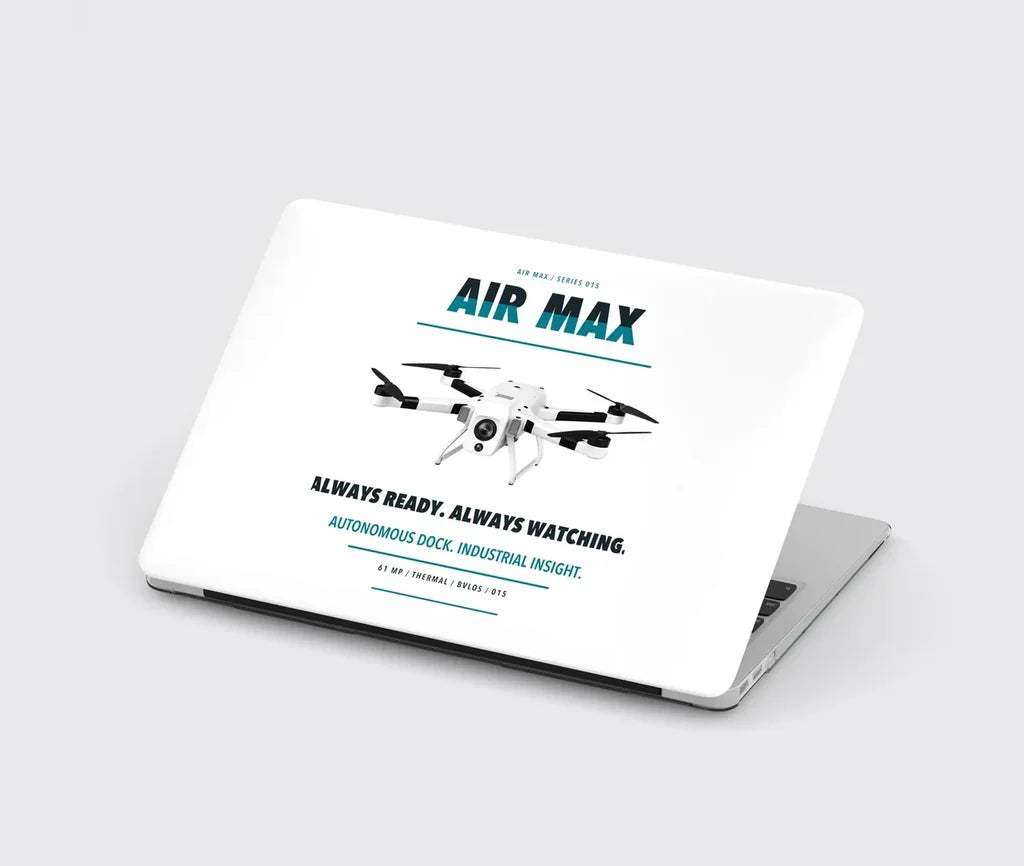 Percepto Air Max design on white MacBook case