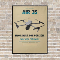 Thumbnail for DJI Air 3S vertical canvas print - framed - beige background