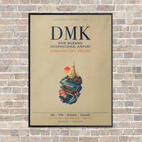 Thumbnail for Don Mueang International Airport Bangkok DMK vertical canvas print - framed - beige background