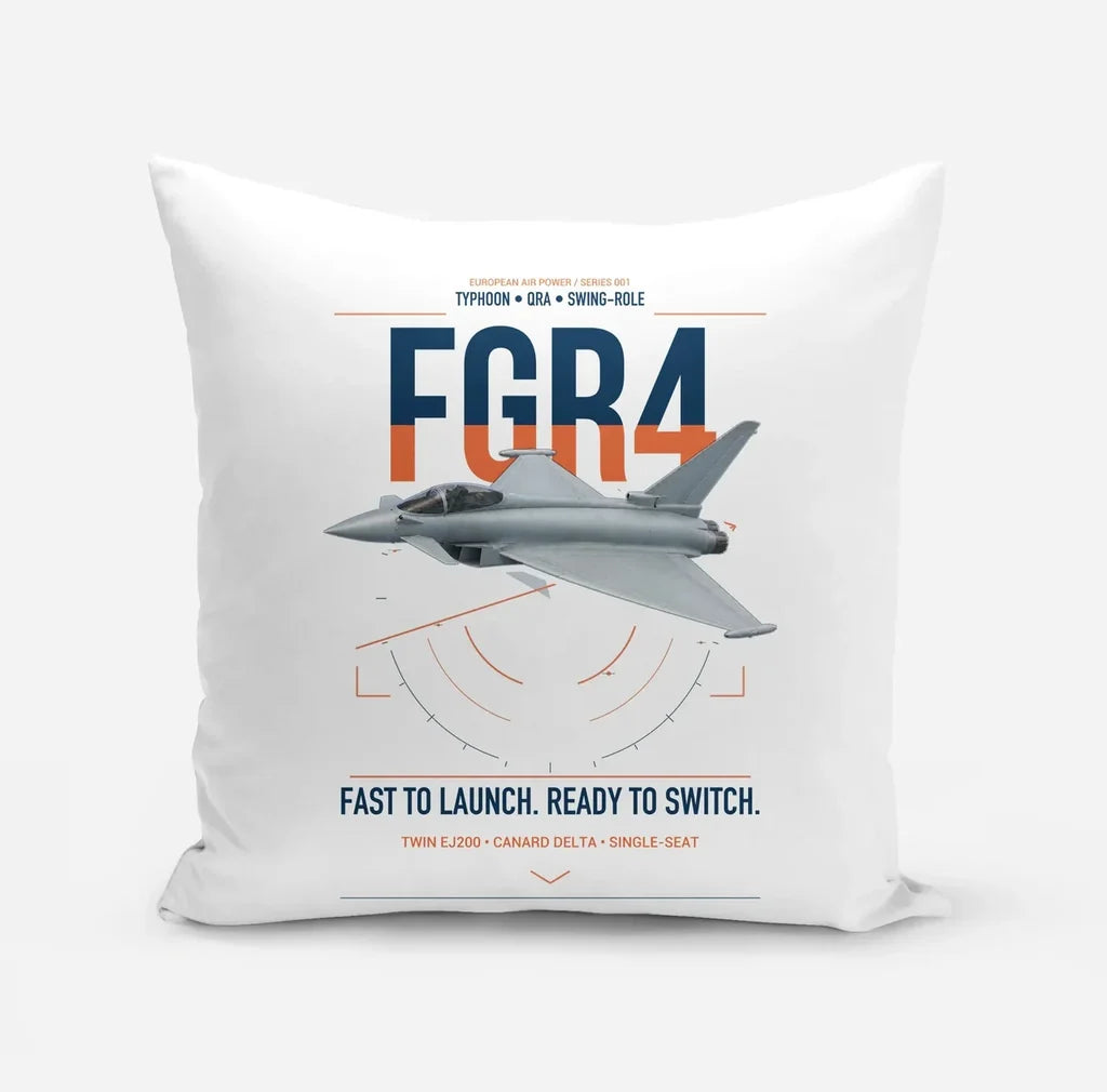 Eurofighter Typhoon FGR4 design on white pillow