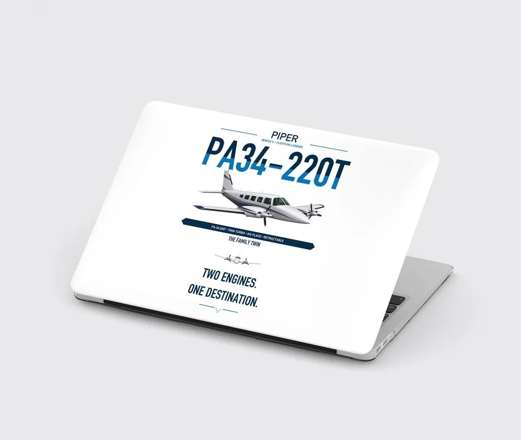 Piper PA-34-220T Seneca V design on white MacBook case
