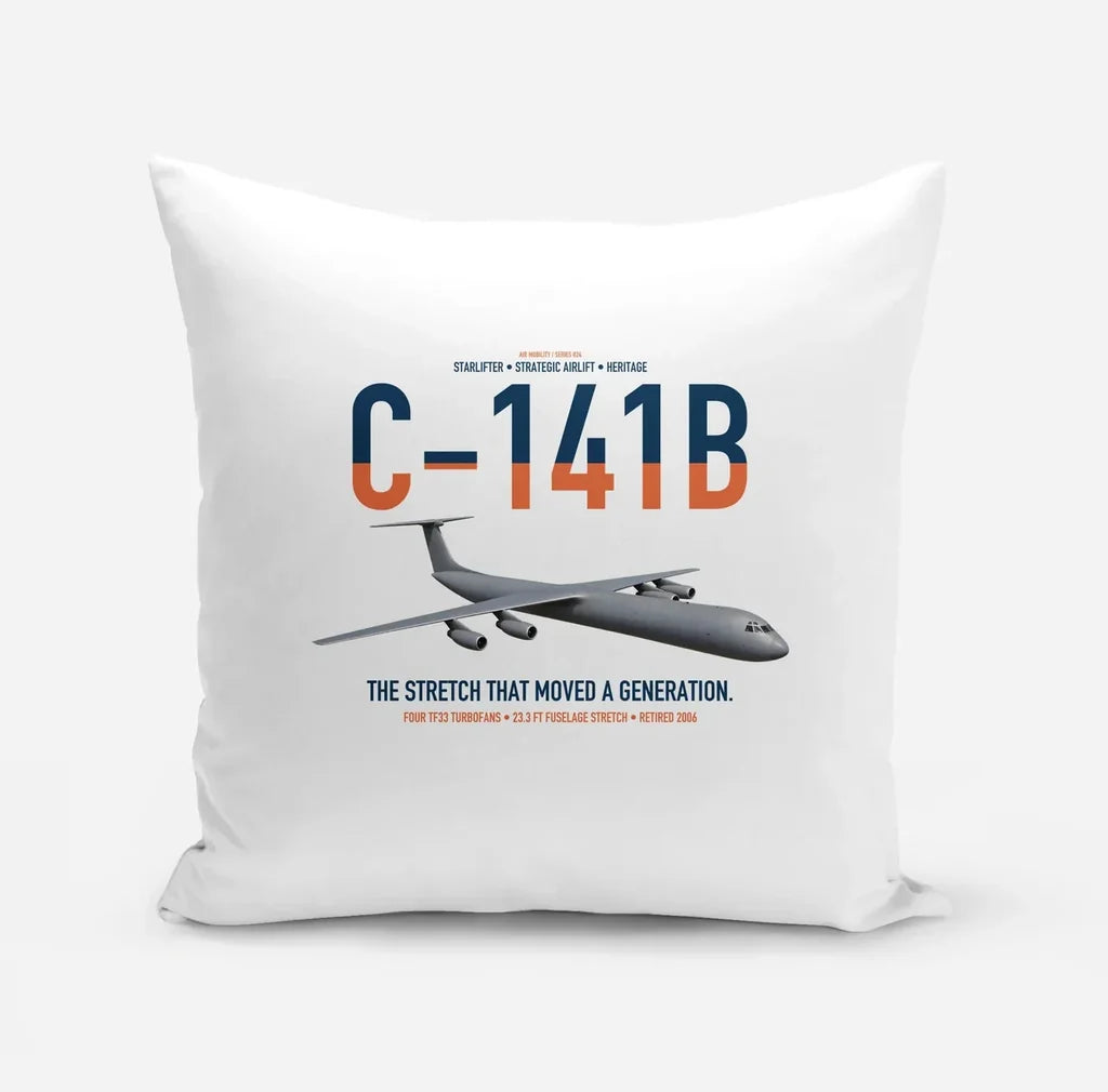 C-141B Starlifter design on white pillow