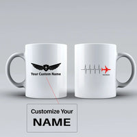 Thumbnail for Aviation Heartbeats Ceramic White aviation design on ceramic mug, premium ceramic with glazed finish.