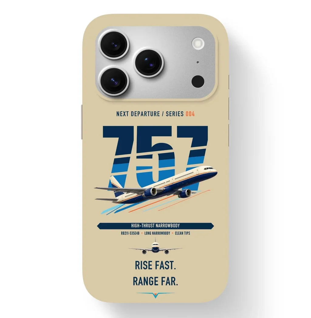 Boeing 757-200 design on beige magsafe iphone case