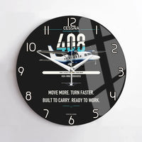 Thumbnail for Cessna 408 SkyCourier design on black no frame wall clock
