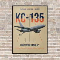 Thumbnail for KC-135 STRATOTANKER vertical canvas print - framed - beige background