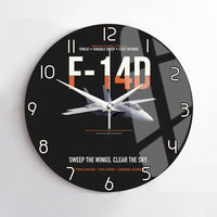 Thumbnail for F-14D Tomcat Sweep The Wings Clear The Sky design on black no frame wall clock
