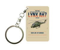 Thumbnail for Westland Lynx AH7 design on beige designed key chain, double-side print