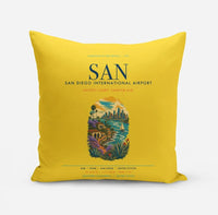 Thumbnail for San Diego International Airport (SAN) design on yellow pillow