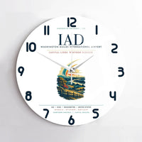 Thumbnail for Washington Dulles International Airport (IAD) design on white no frame wall clock