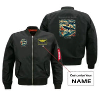 Thumbnail for VINTAGE G4280 - The Glassy Water Warning - Bomber Jacket design on black+name