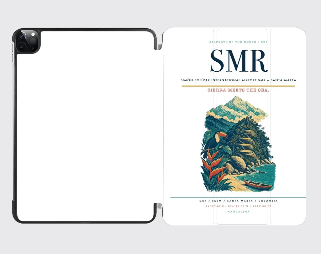 Simón Bolívar International Airport (SMR) design on white ipad tablet case