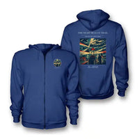 Thumbnail for VINTAGE G4016 - The Night Beacon Trail - Premium Zipped Hoodie design on blue