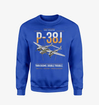 Thumbnail for P-38J Lightning design on blue sweatshirt
