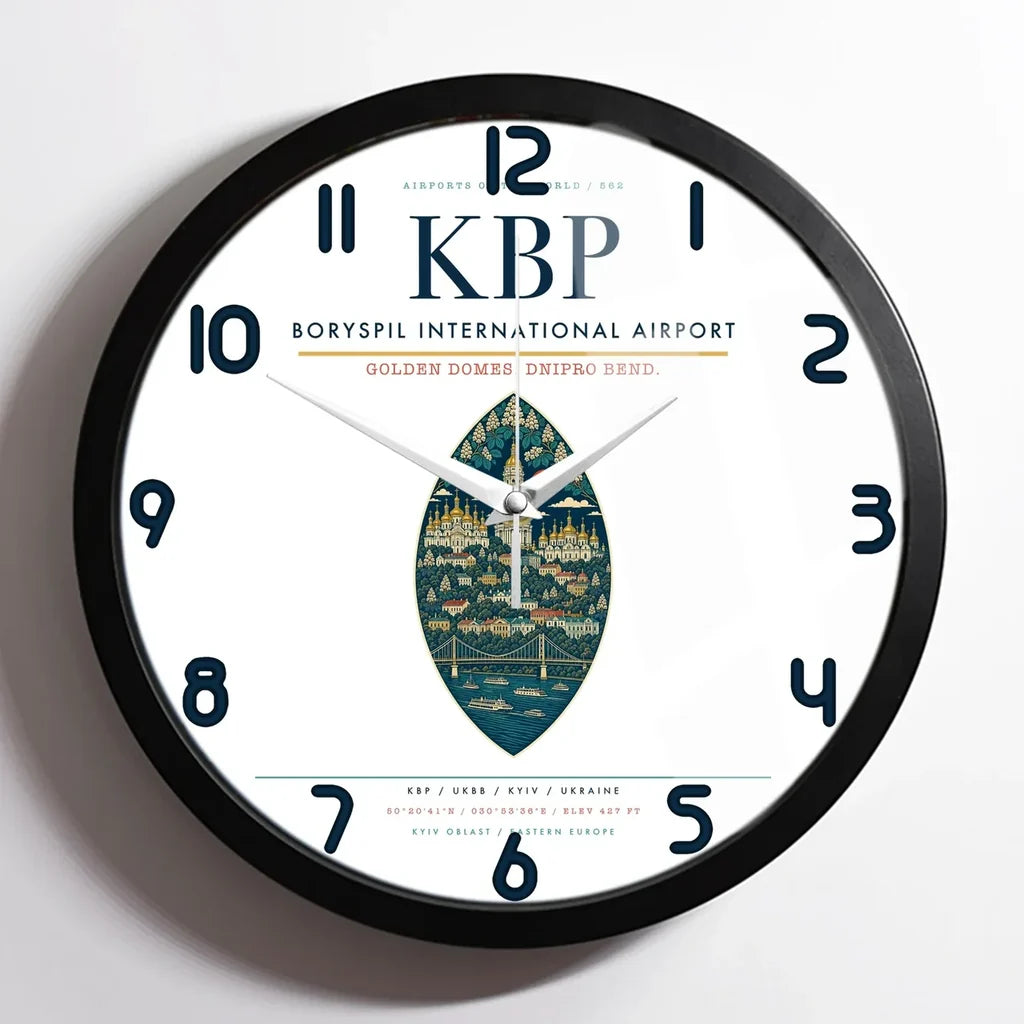 Boryspil International Airport KBP Wall-Clock Framed - White