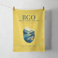 Thumbnail for Bergen Airport Flesland (BGO) design on yellow towel