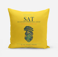 Thumbnail for San Antonio International Airport (SAT) design on yellow pillow