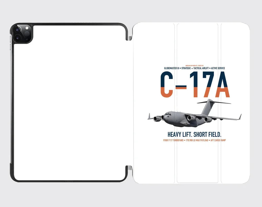 C-17A Globemaster III design on white ipad tablet case