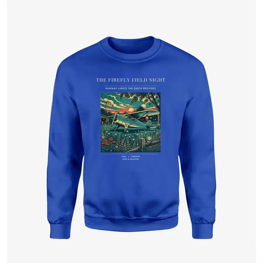VINTAGE G4400 - The Firefly Field Night - Designed Sweatshirts design on blue
