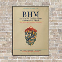 Thumbnail for Birmingham-Shuttlesworth International Airport BHM vertical canvas print - framed - beige background