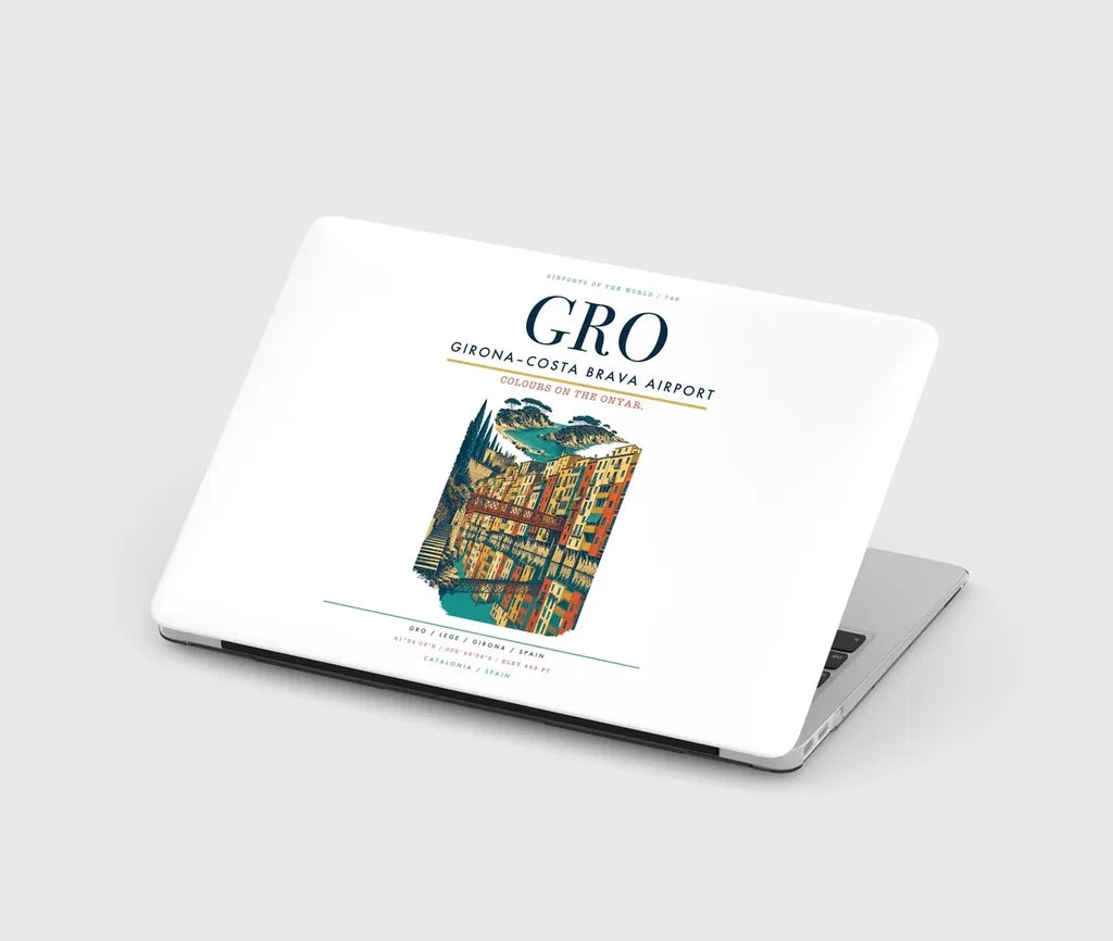 Girona–Costa Brava Airport (GRO) design on white MacBook case