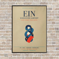 Thumbnail for Eindhoven Airport EIN vertical canvas print - framed - beige background