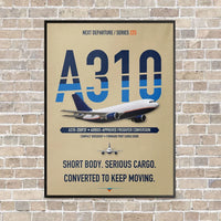 Thumbnail for Airbus A310-200P2F vertical canvas print - framed - beige background
