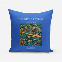 Thumbnail for VINTAGE G4050 - The River Patrol - Designed Pillows design on blue