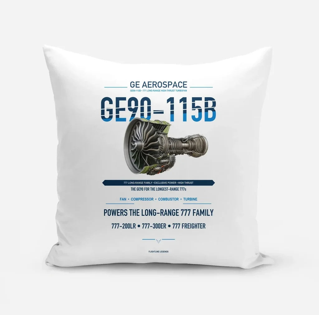 GE90-115B design on white pillow