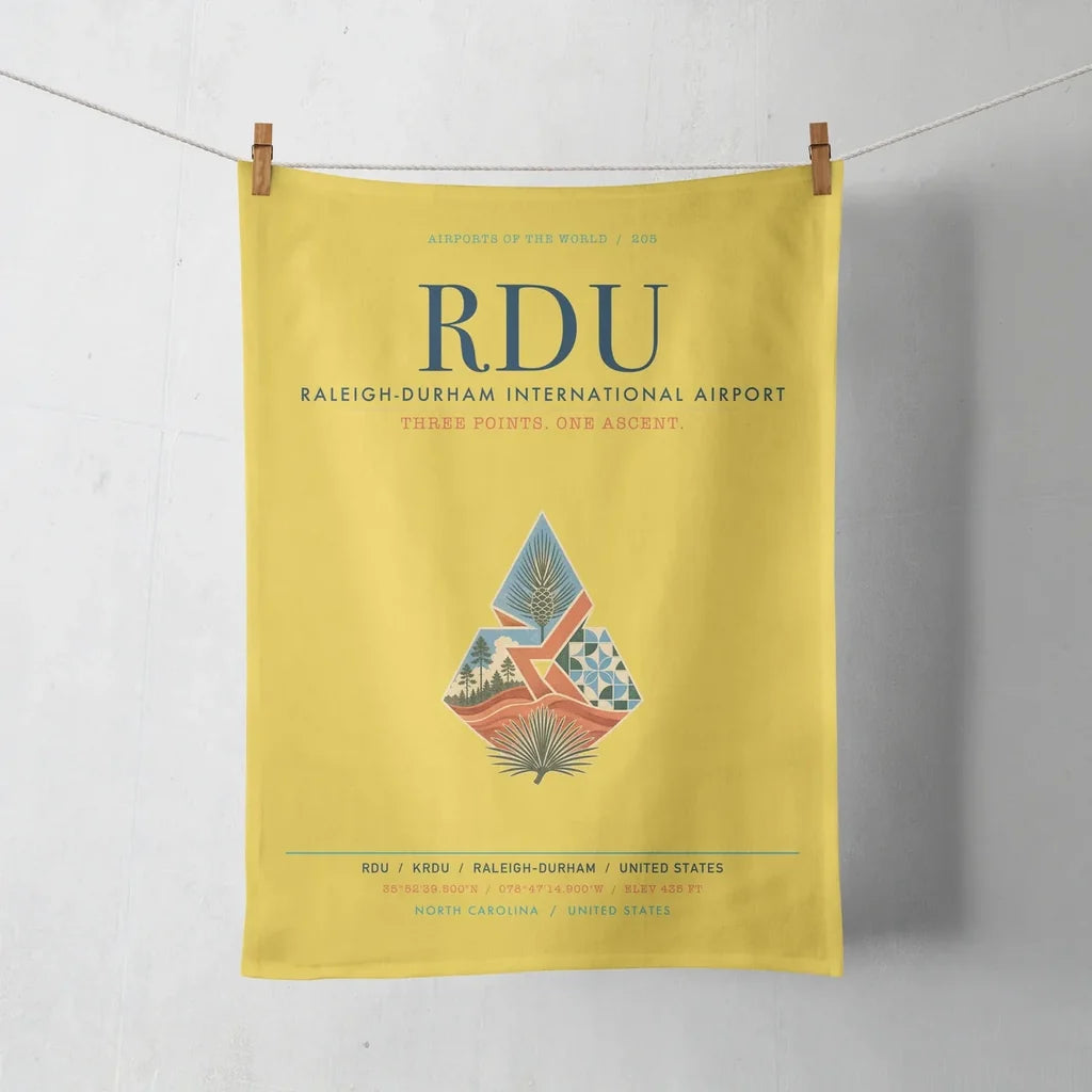 Raleigh-Durham International Airport (RDU) design on yellow towel