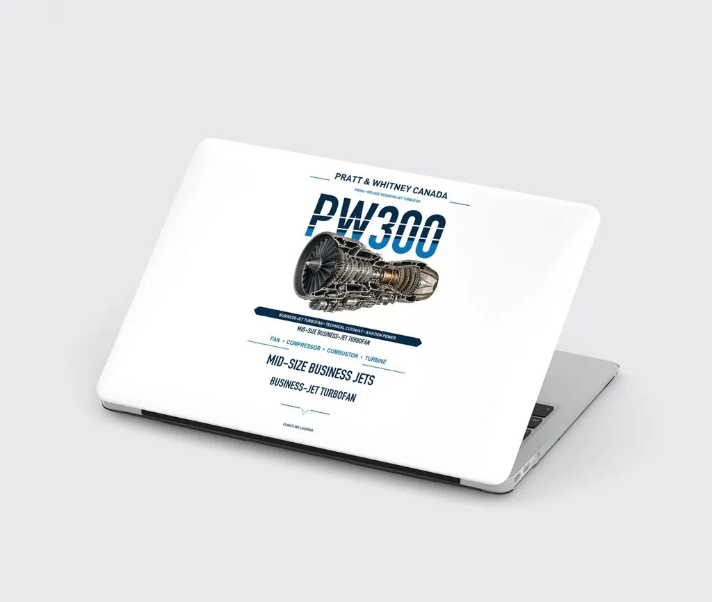 PW300 design on white MacBook case