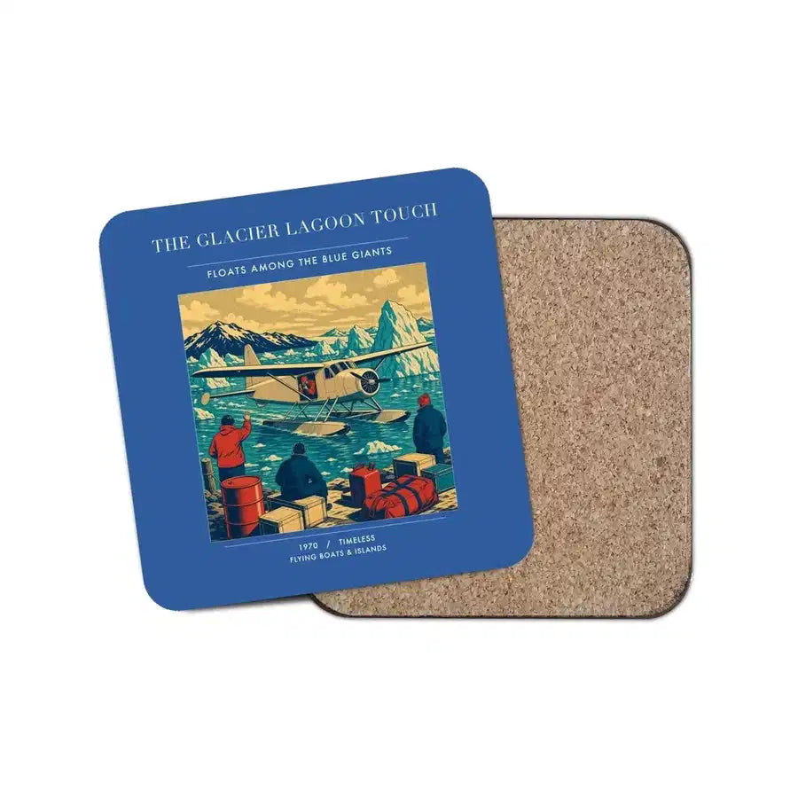 The Glacier Lagoon Touch - Designed Coasters design on blue 1-piece