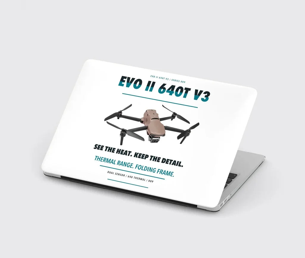 Autel EVO II Dual 640T V3 design on white MacBook case