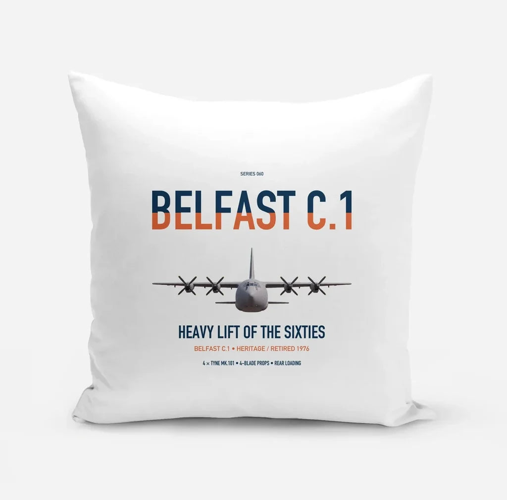 Short Belfast C.1 design on white pillow