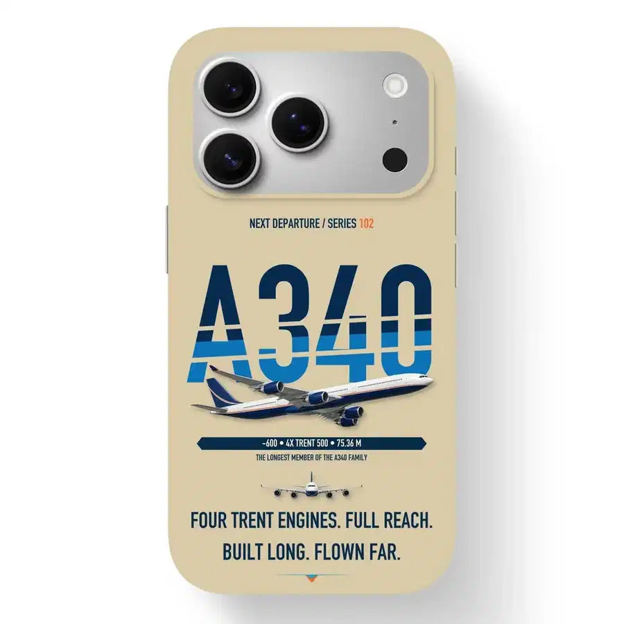 Airbus A340-600 Case design on beige iphone case