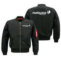 Thumbnail for Malaysia Airlines aviation design embroidered on black bomber jacket